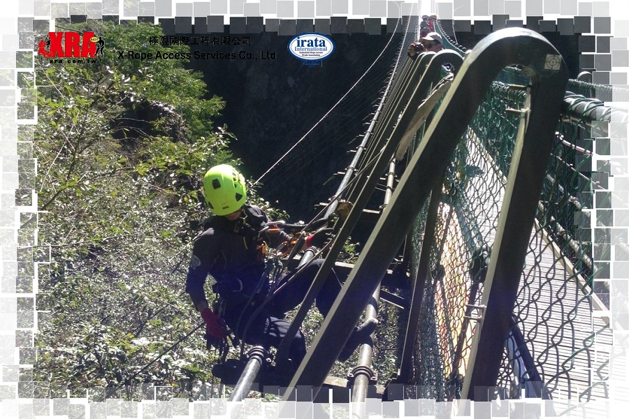 奧萬大吊橋主索夾具螺栓檢測