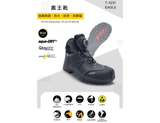 鷹王靴 Eagle -  S7L 全防護 × ESD 抗靜電 × BOA 旋鈕 安全鞋